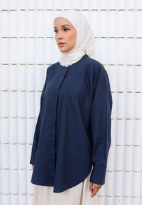 Hyza Curved Top (Midnight Blue)