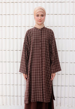 Load image into Gallery viewer, Ibna Printed Tunic (Dark Brown Checkered)