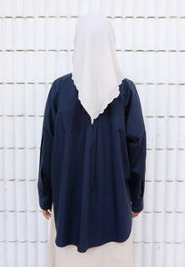 Hyza Curved Top (Midnight Blue)