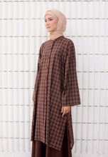 Load image into Gallery viewer, Ibna Printed Tunic (Dark Brown Checkered)