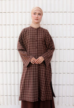 Load image into Gallery viewer, Ibna Printed Tunic (Dark Brown Checkered)