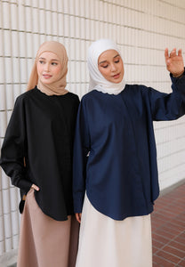 Hyza Curved Top (Midnight Blue)