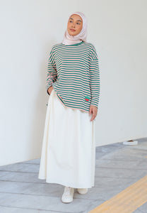 Breezy Stripe T-Shirt (Green Pink)