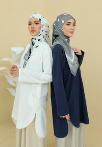 Mahdia Linen Top (Navy Blue)