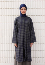 Load image into Gallery viewer, Ibna Printed Tunic (Dark Blue Checkered)