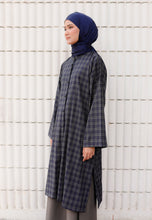 Load image into Gallery viewer, Ibna Printed Tunic (Dark Blue Checkered)