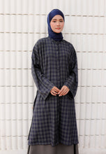 Load image into Gallery viewer, Ibna Printed Tunic (Dark Blue Checkered)