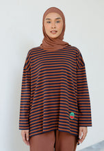 Load image into Gallery viewer, Breezy Stripe T-Shirt (Dark Choco)