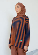 Load image into Gallery viewer, Breezy Stripe T-Shirt (Dark Choco)