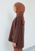 Load image into Gallery viewer, Breezy Stripe T-Shirt (Dark Choco)