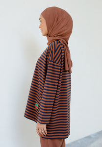 Breezy Stripe T-Shirt (Dark Choco)