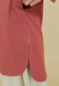Mahdia Linen Top (Brick Red)