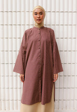 Load image into Gallery viewer, Ibna Printed Tunic (Maroon Checkered)