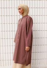 Load image into Gallery viewer, Ibna Printed Tunic (Maroon Checkered)