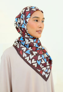 Elena Printed Square (Dark Maroon)