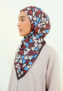 Elena Printed Square (Dark Maroon)