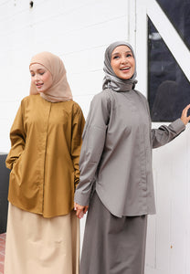 Hyza Curved Top (Ash Grey)