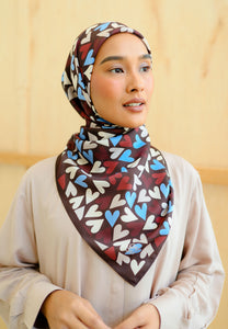 Elena Printed Square (Dark Maroon)