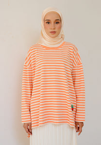 Breezy Stripe T-Shirt (Orange Cream)