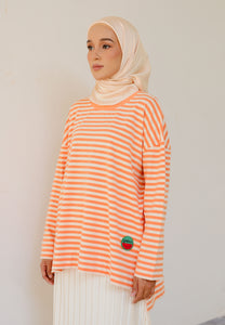 Breezy Stripe T-Shirt (Orange Cream)