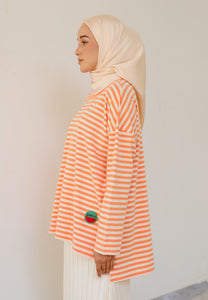 Breezy Stripe T-Shirt (Orange Cream)