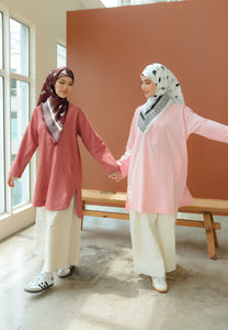 Mahdia Linen Top (Soft Rose)