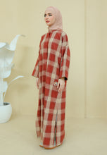 Load image into Gallery viewer, Azra Checkered Caftan (Redwood)