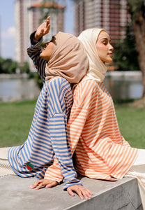 Breezy Stripe T-Shirt (Orange Cream)