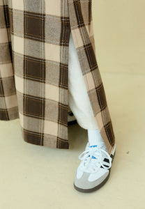 Azra Checkered Caftan (Coffee)