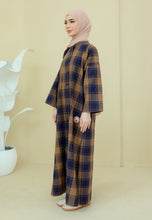 Load image into Gallery viewer, Azra Checkered Caftan (Dark Blue)