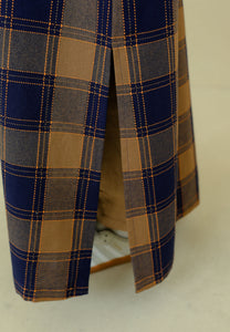 Azra Checkered Caftan (Dark Blue)