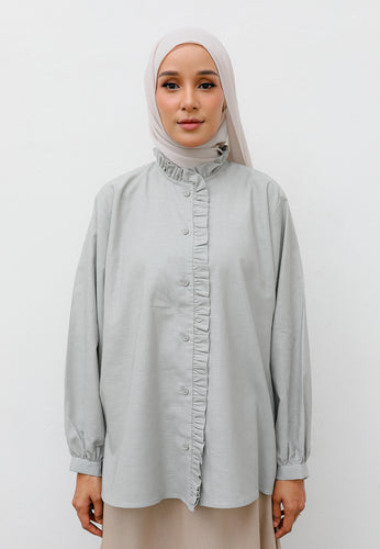 Neeya Ruffles Top (Soft Grey)