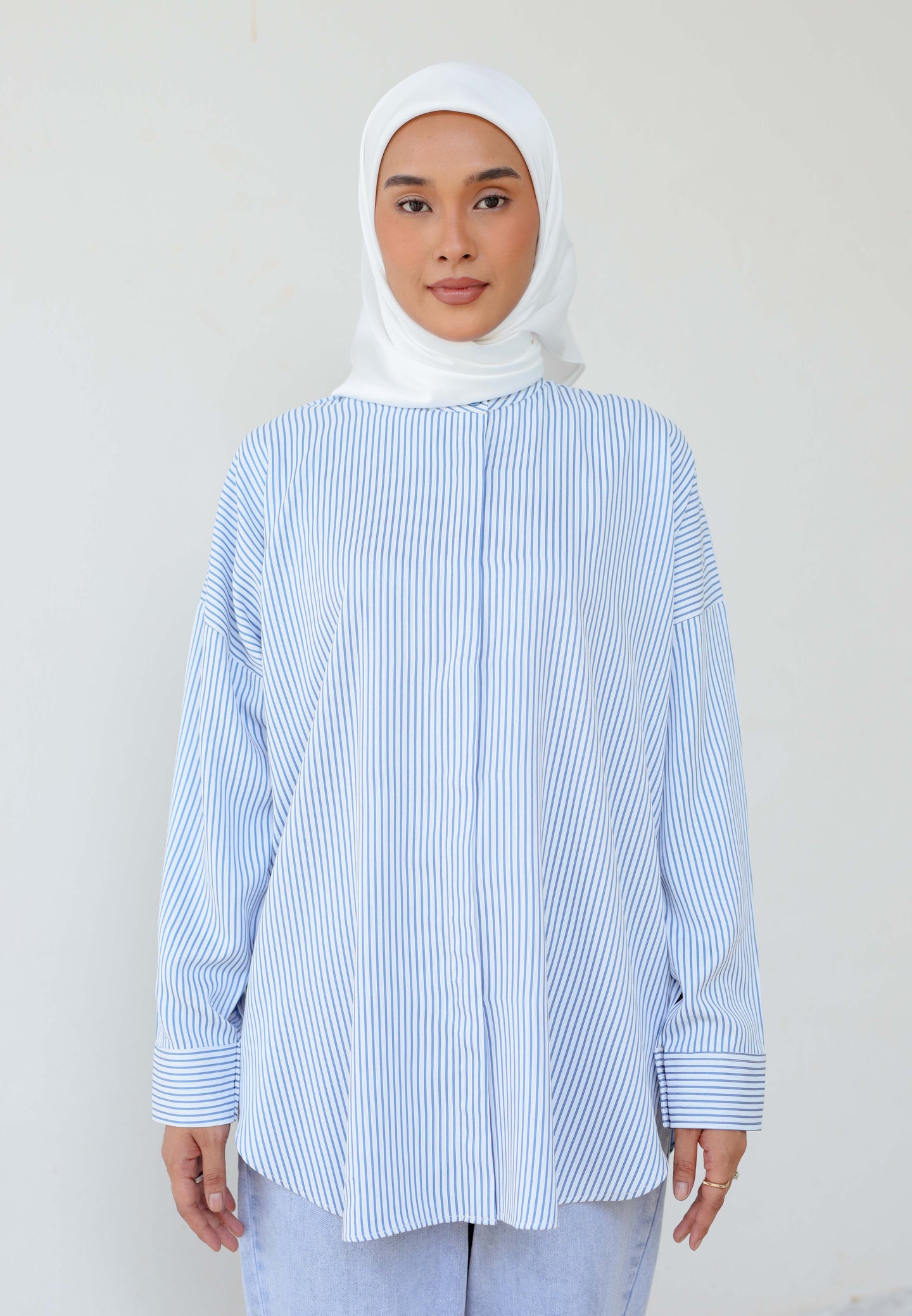 Zoha Stripe Top (Light Blue)