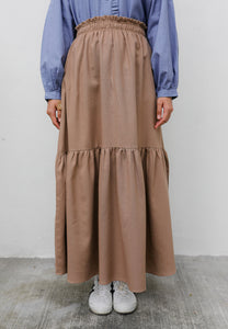 Nora Tiered Skirt (Brown)