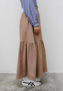 Nora Tiered Skirt (Brown)