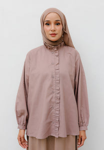 Neeya Ruffles Top (Dusty Brown)