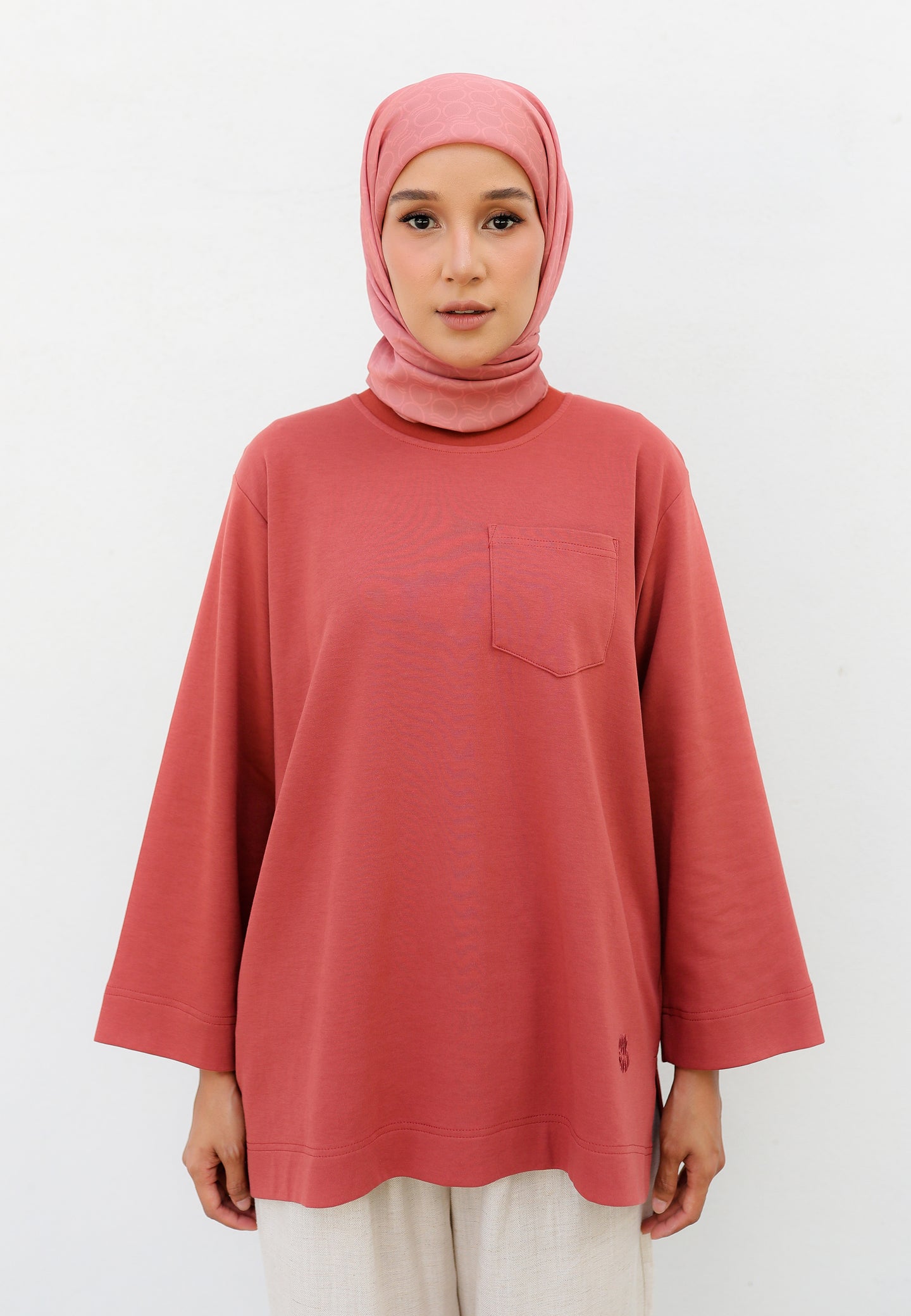 Zen Boxy T-Shirt (Brick Redwood)