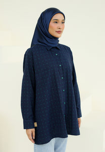 Humraa Polka Top (Dark Blue)