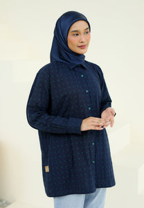 Humraa Polka Top (Dark Blue)