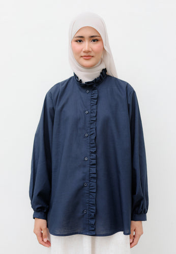 Neeya Ruffles Top (Midnight Blue)