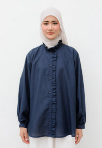 Neeya Ruffles Top (Midnight Blue)