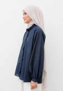 Neeya Ruffles Top (Midnight Blue)