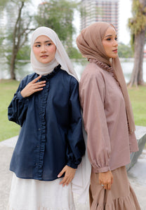 Neeya Ruffles Top (Midnight Blue)