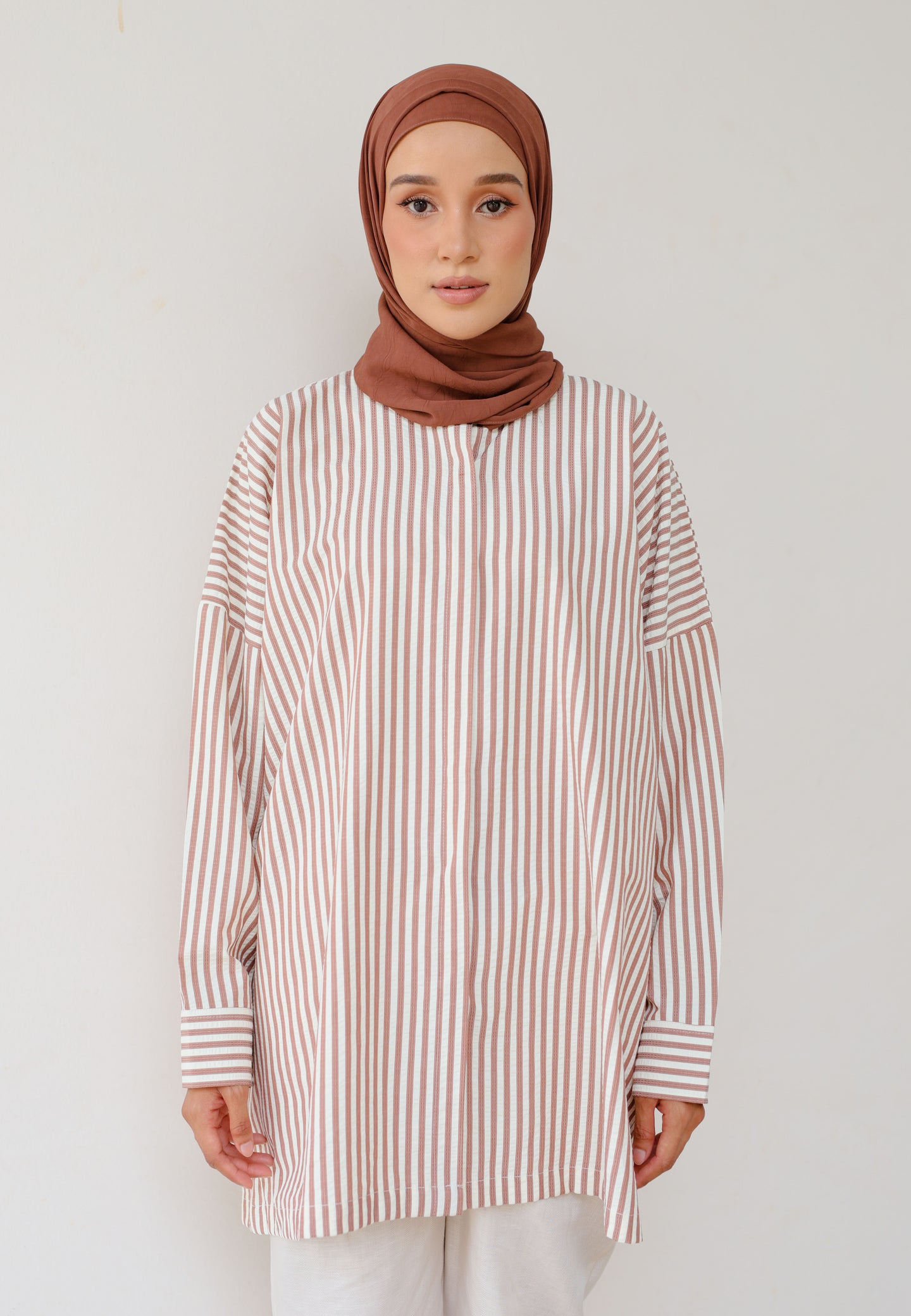 Emma Stripe Top (Dark Brown)