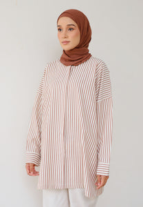 Emma Stripe Top (Dark Brown)