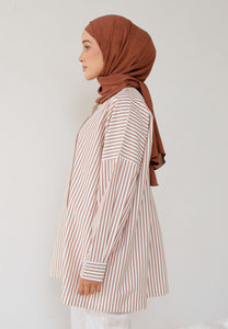 Emma Stripe Top (Dark Brown)