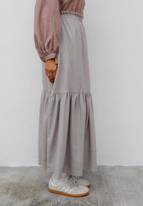 Nora Tiered Skirt (Soft Grey)