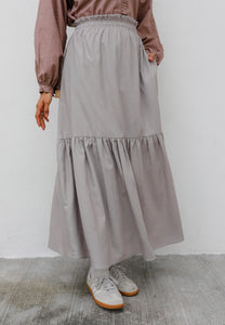 Nora Tiered Skirt (Soft Grey)