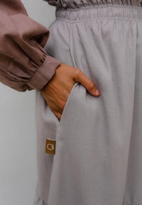 Nora Tiered Skirt (Soft Grey)