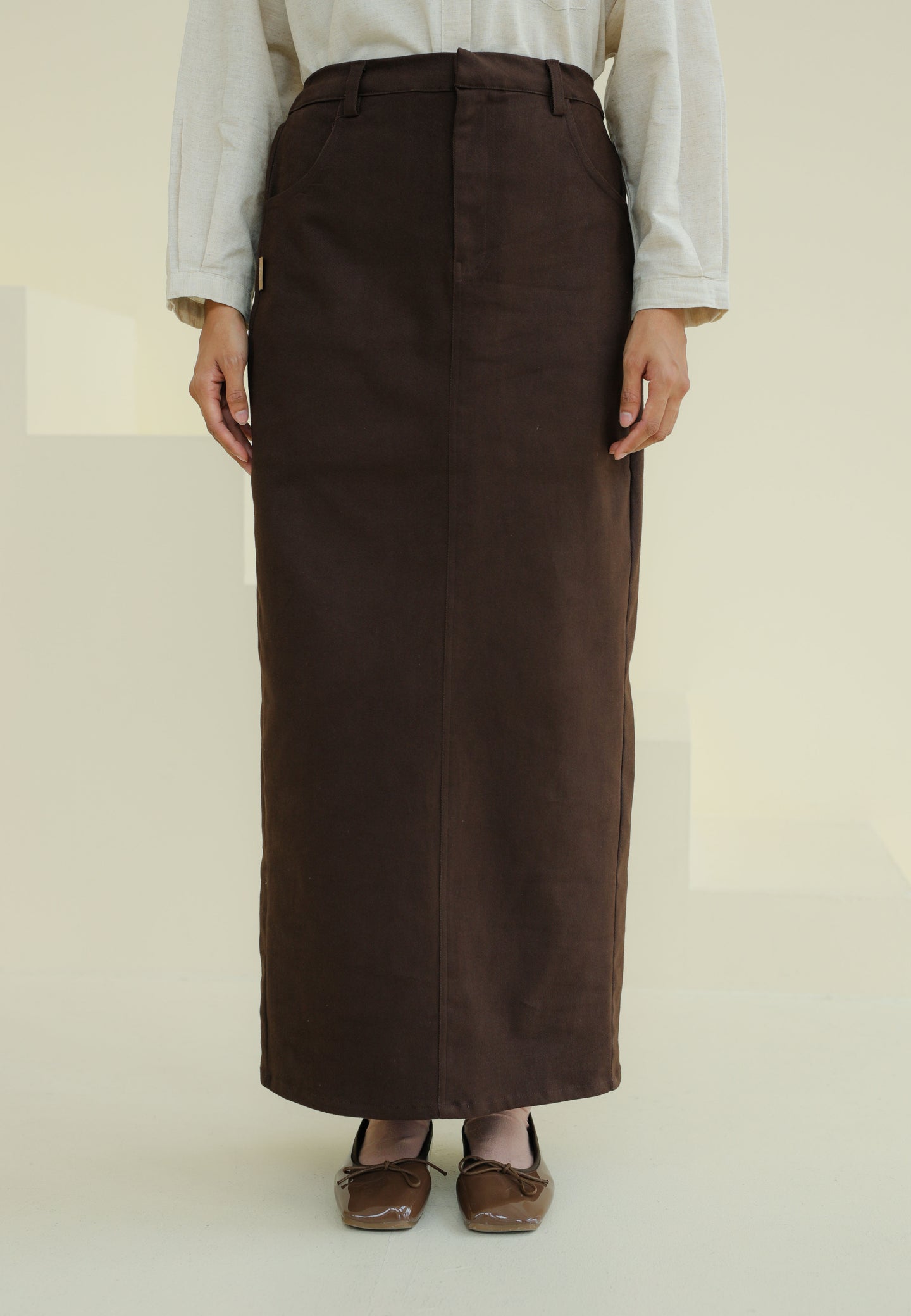 Izzy Twill Skirt (Dark Choco)